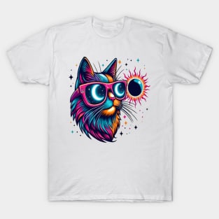 View Totality April 8 2024 Astronomy cat Solar Eclipse T-Shirt